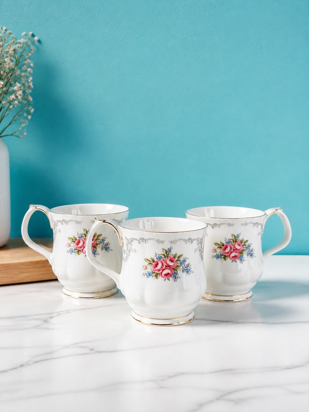 Vintage Royal Albert Tranquility Coffee Cup Mug Lot of 3